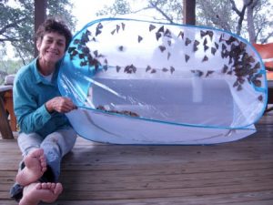 Butterfly blogger Monika Maeckle with Monarch Butterfly Motherlode in 2008